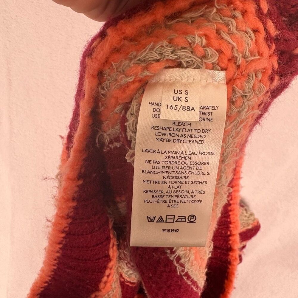 Free People Check Me Out in Holly Berry Combo Turtleneck Pullover Sweater Size S - Picture 12 of 14
